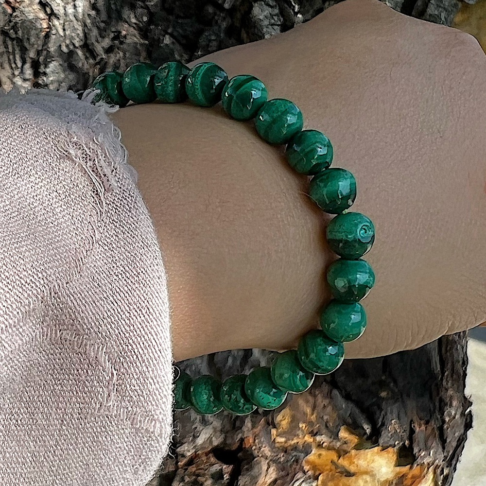Malachite Bead Bracelet